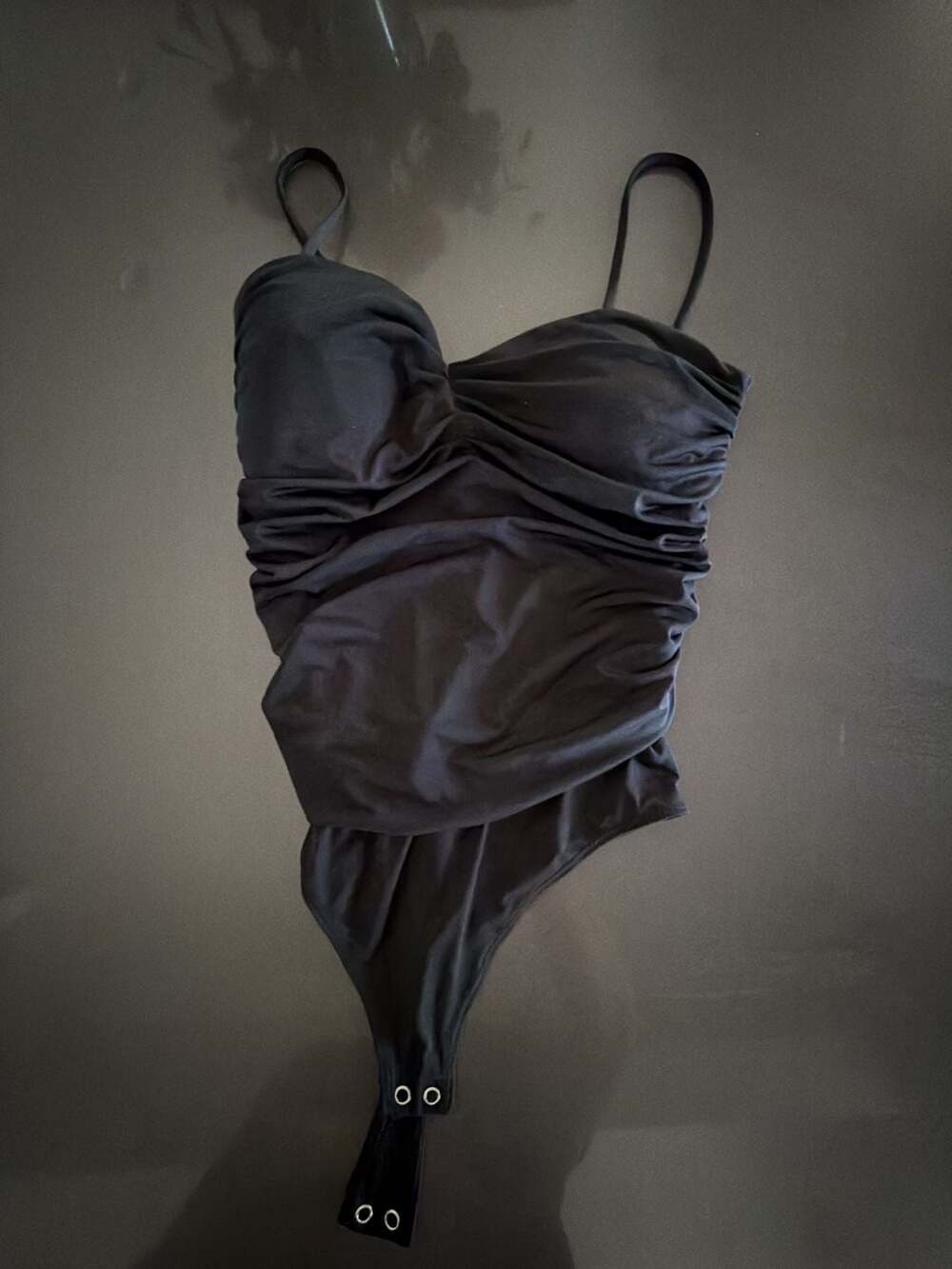Express Body Contour Ruched Bodysuit Black Size S